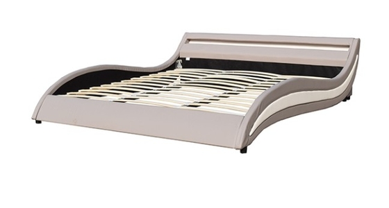 Moderno estilo LED luz de cuero cama tapizada para el dormitorio
