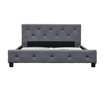 Cuadro suave y hermoso de cama tapizada con cabecera curva y diseño único