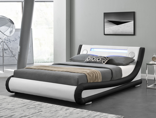 Color opcional espalda blanda de cuero falso cama cómoda para dormir CE