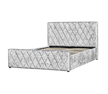 Machaque la cama ligera de la elevación de gas de Grey Velvet Bed Frame Fabric con el certificado del EMC del almacenamiento