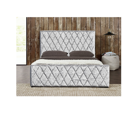 Machaque la cama ligera de la elevación de gas de Grey Velvet Bed Frame Fabric con el certificado del EMC del almacenamiento