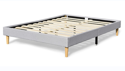 Marco ligero de Gray Linen Soft Upholstered Bed sin el cabecero