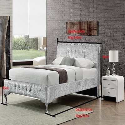 Cama de trineo tapizada de cuero blanca de la plataforma del OEM con Diamond Buttons BSCI