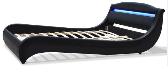 ROSH LED tapizó el marco de madera negro de la cama de rey Size Low Modern de la imitación de cuero de la madera contrachapada de la cama