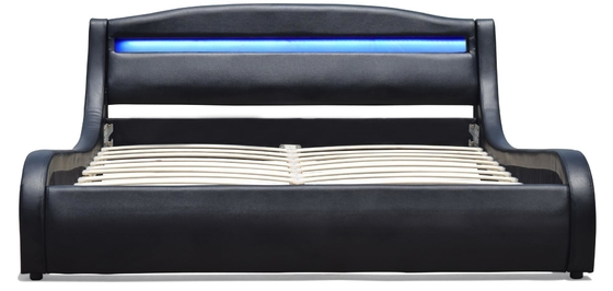 ROSH LED tapizó el marco de madera negro de la cama de rey Size Low Modern de la imitación de cuero de la madera contrachapada de la cama