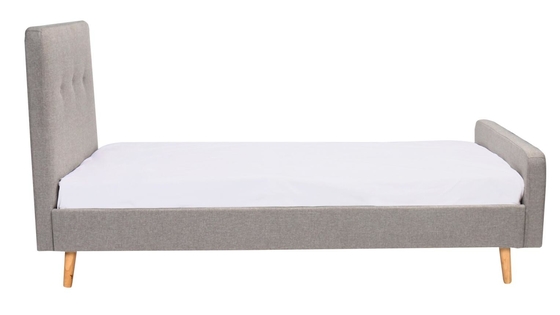 Los solos niños del tamaño tapizaron el ODM de Grey Linen Fabric de la luz de la madera contrachapada de la cama