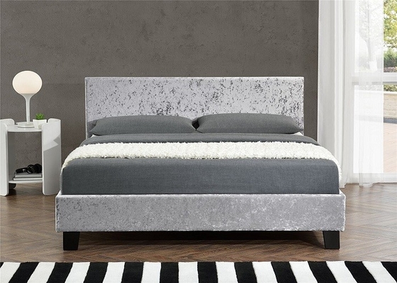 El tamaño de la reina SF833 tapizó el cabecero de Grey Crush Velvet Fabric With del marco de la cama
