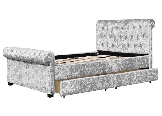 King size cama de almacenamiento con cuatro cajones
