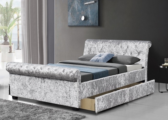 King size cama de almacenamiento con cuatro cajones