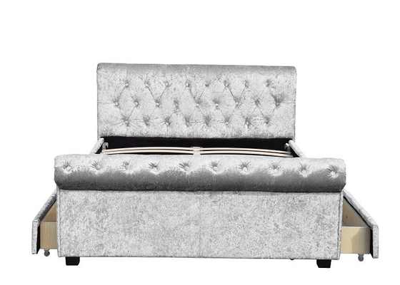 King size cama de almacenamiento con cuatro cajones