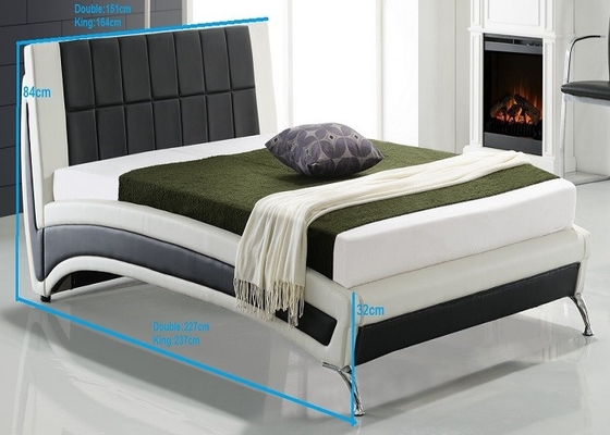 Muebles dobles del dormitorio del tamaño del marco de cuero de la cama de rey Upholstered Platform Faux