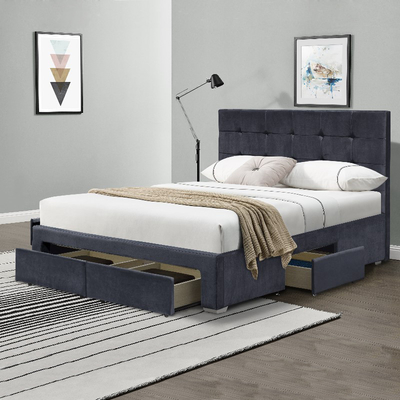 ODM doble machacado poner crema del OEM del tamaño del marco de la cama del terciopelo de 4 cajones