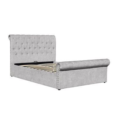 El marco de la cama matrimonial de Ottoman de la felpilla de la madera contrachapada con el trineo del almacenamiento forma del mismo tamaño