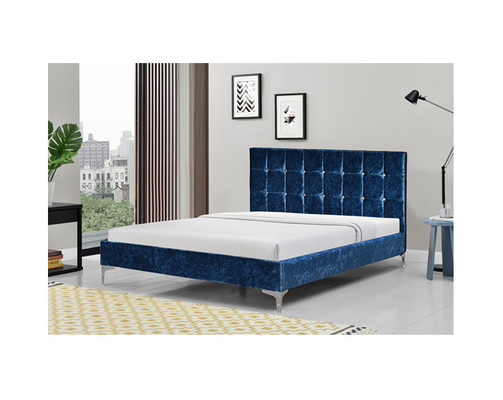 Muebles machacados del mismo tamaño de la cama de la tela del terciopelo del listón de madera