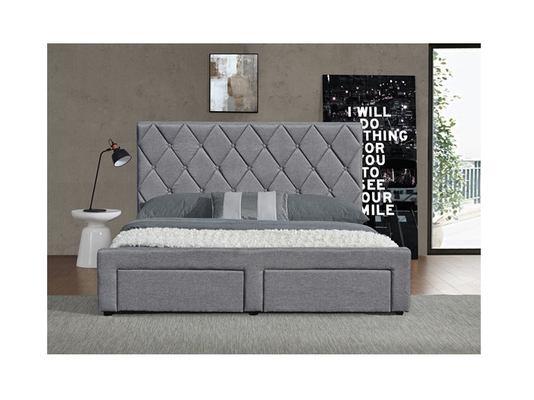 Tela del terciopelo de la cama de rey Size Tufted Storage del OEM con cuatro cajones del almacenamiento