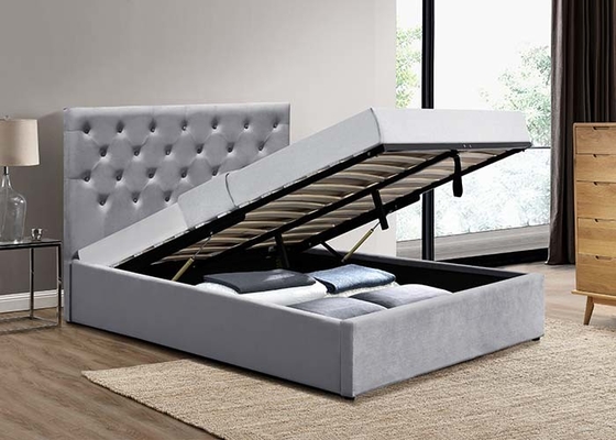 ODM tapizado tela de la cama del almacenamiento de la cama del almacenamiento de la elevación de gas de Ottoman del mecanismo