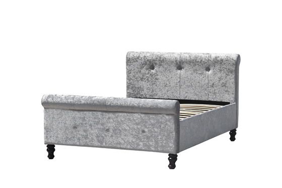 Elevación de gas copetuda tapizada de la cama del almacenamiento del trineo francés tamaño de la cama del 150cm de los x 200cm