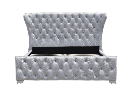 Marco casero machacado de la cama de los muebles del doble del terciopelo con los botones