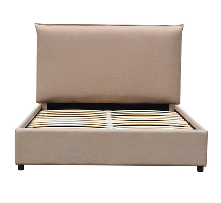 Rey marrón claro de lino Europen Style Modern del marco de la cama tapizó la cama de plataforma