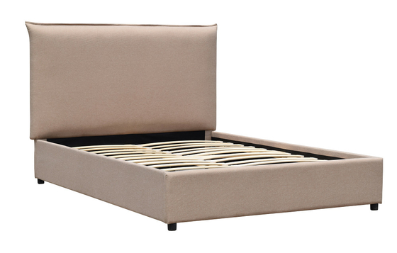 Rey marrón claro de lino Europen Style Modern del marco de la cama tapizó la cama de plataforma