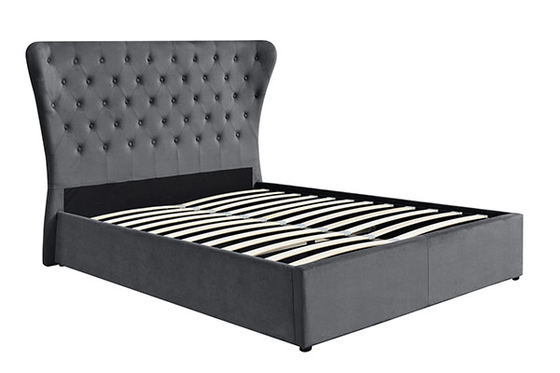 Cama copetuda del almacenamiento del terciopelo del alto cabecero