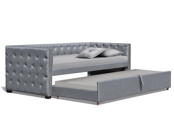 Daybed tapizado tela de la ruedecilla con sola madera contrachapada del perno prisionero de bronce