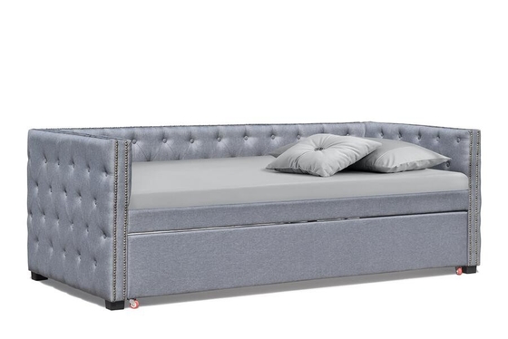 Daybed tapizado tela de la ruedecilla con sola madera contrachapada del perno prisionero de bronce