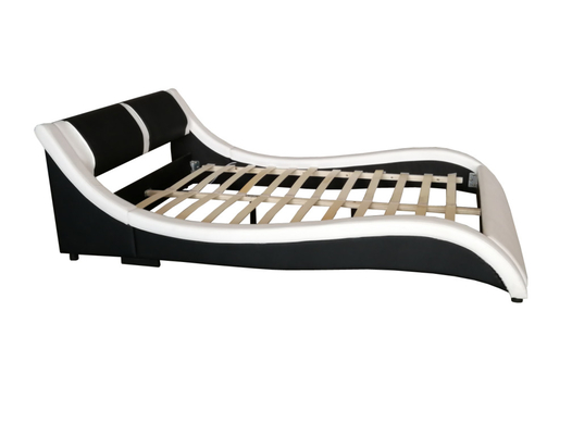 El terciopelo contemporáneo de la elevación de aire tapizó el cabecero curvado imitación de cuero de la PU de la cama