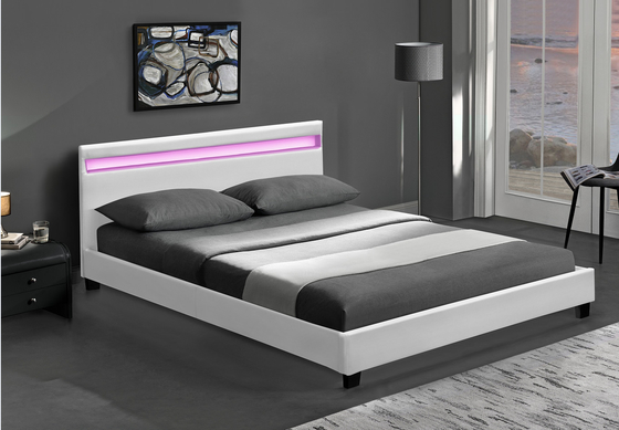 La plataforma RGB LED tapizó el marco de la cama con las luces LED barato fáciles monta el cuero de la PU