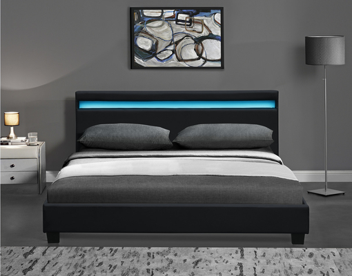 La plataforma RGB LED tapizó el marco de la cama con las luces LED barato fáciles monta el cuero de la PU