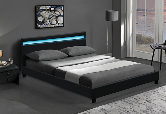 La plataforma RGB LED tapizó el marco de la cama con las luces LED barato fáciles monta el cuero de la PU