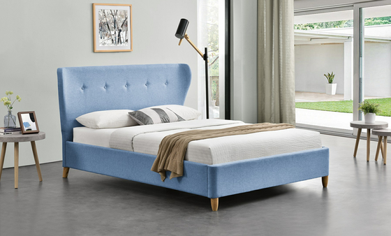 El marco tapizado simple de la cama de la madera contrachapada con el cabecero de los oídos fácil monta