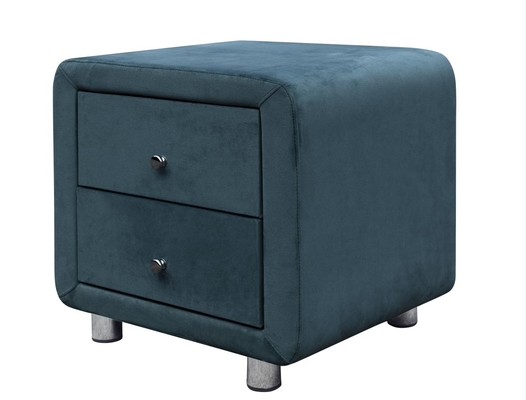 Mesa de noche con 2 cajones, mesa de cama, pequeño tocador con contenedores de tela para el dormitorio