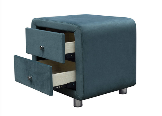 Mesa de noche con 2 cajones, mesa de cama, pequeño tocador con contenedores de tela para el dormitorio