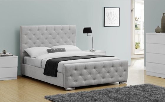 El marco de madera moderno simple de la cama de rey Size Fabric Velvet tapizó