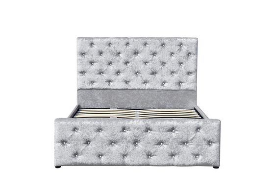 Cajones machacados tapizados modificados para requisitos particulares del almacenamiento de rey Size Bed With del terciopelo