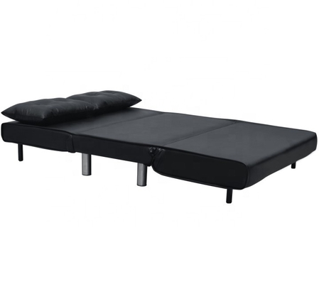 Piernas de cuero del metal de Sofa Bed Black White With de la silla plegable de la PU