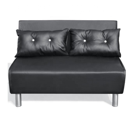 Piernas de cuero del metal de Sofa Bed Black White With de la silla plegable de la PU