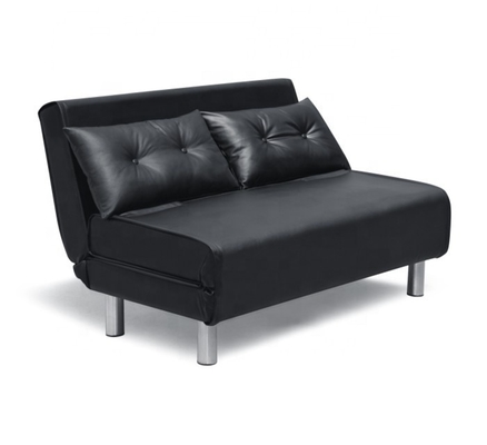 Piernas de cuero del metal de Sofa Bed Black White With de la silla plegable de la PU