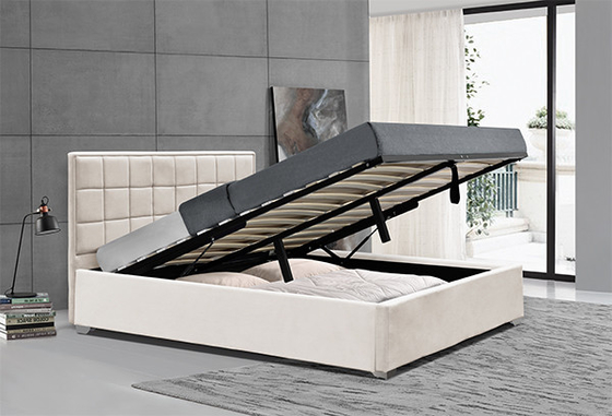 Marco beige el 120x200cm el 140x200cm el 160x200cm el 180x200cm de la cama del almacenamiento de Ottoman del terciopelo de Horwood
