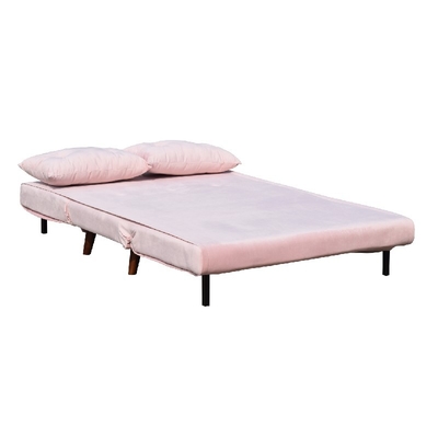 Madera contrachapada rosada de la espuma de Seat Sofa Bed Folding Chair Fabric del terciopelo dos