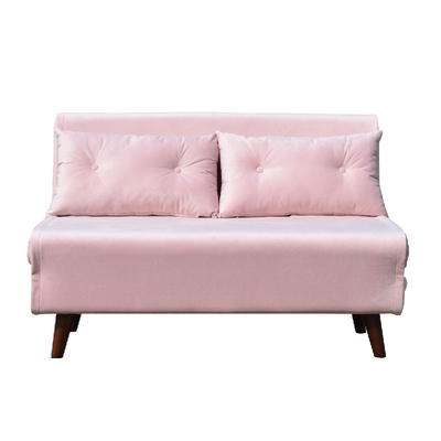 Madera contrachapada rosada de la espuma de Seat Sofa Bed Folding Chair Fabric del terciopelo dos