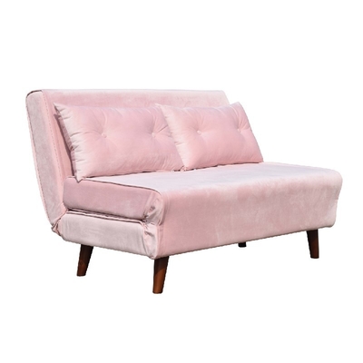 Madera contrachapada rosada de la espuma de Seat Sofa Bed Folding Chair Fabric del terciopelo dos