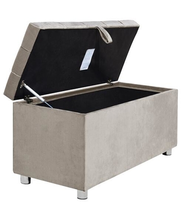 Terciopelo Toy Bench Plush Soft de Chesterfiled Grey Ottoman Storage Box Crushed