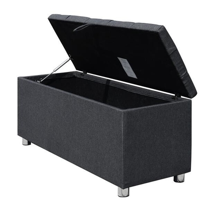 Almacenamiento tapizado Ottoman Reino Unido oscuro franco Grey Fabric Blanket Box de la tela