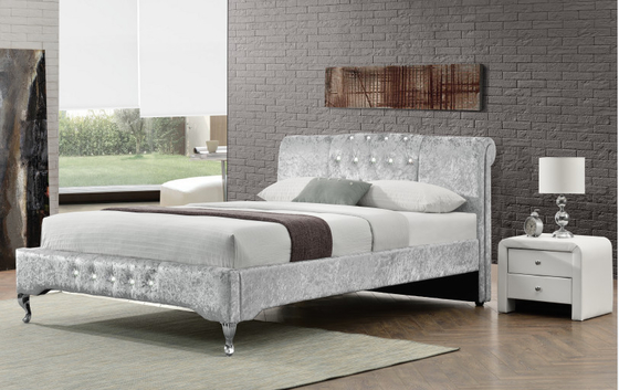 Astilla copetuda Crystal Button European Style de la pelusa de la cama del almacenamiento del tamaño de lujo de Duble