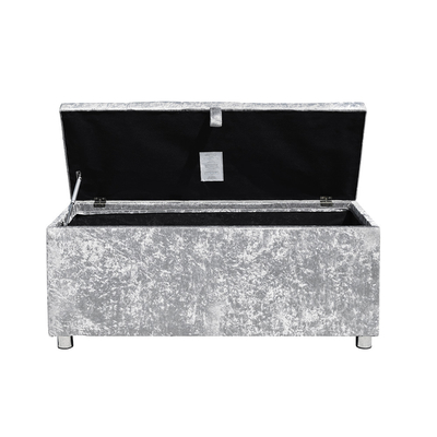Machaque el sitio de plata de Toy Box For Bedroom Living del pecho del almacenamiento de Ottoman del terciopelo